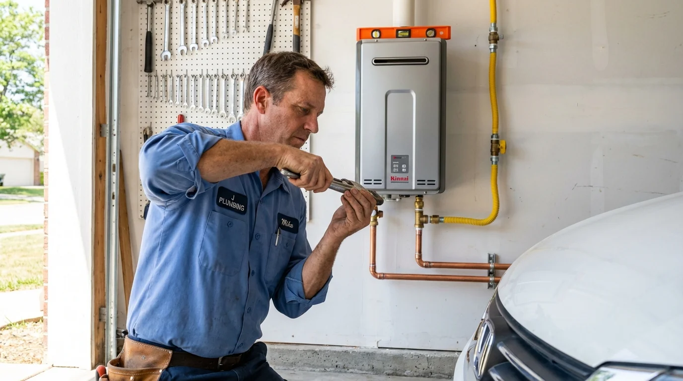 Tankless water heater installation by a Johns Plumbing LLC plumber in Casselton
